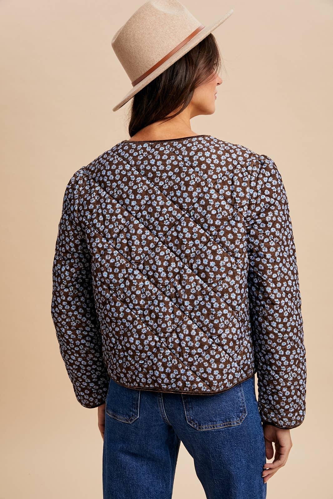 Corduroy Quilted Ribbon Jacket