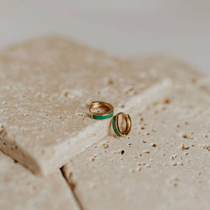 Gold Turquoise Huggies