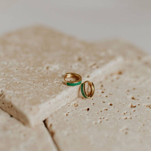 Gold Turquoise Huggies