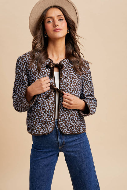 Corduroy Quilted Ribbon Jacket