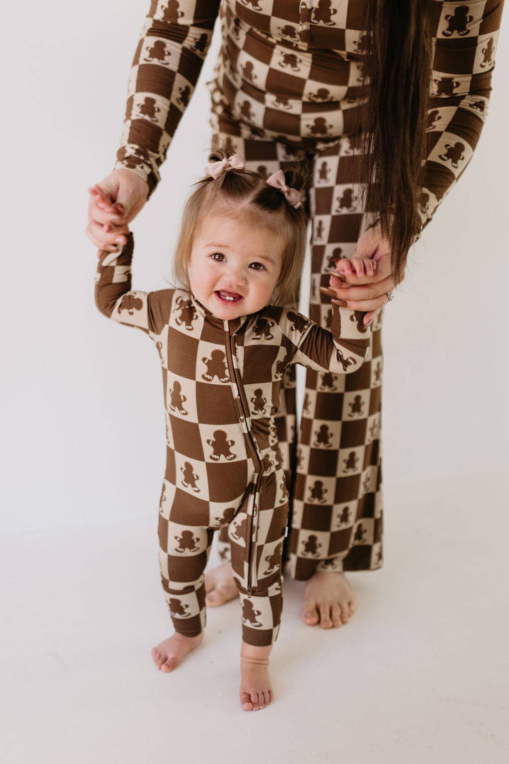 Gingerbread Checkerboard Bamboo Pajamas